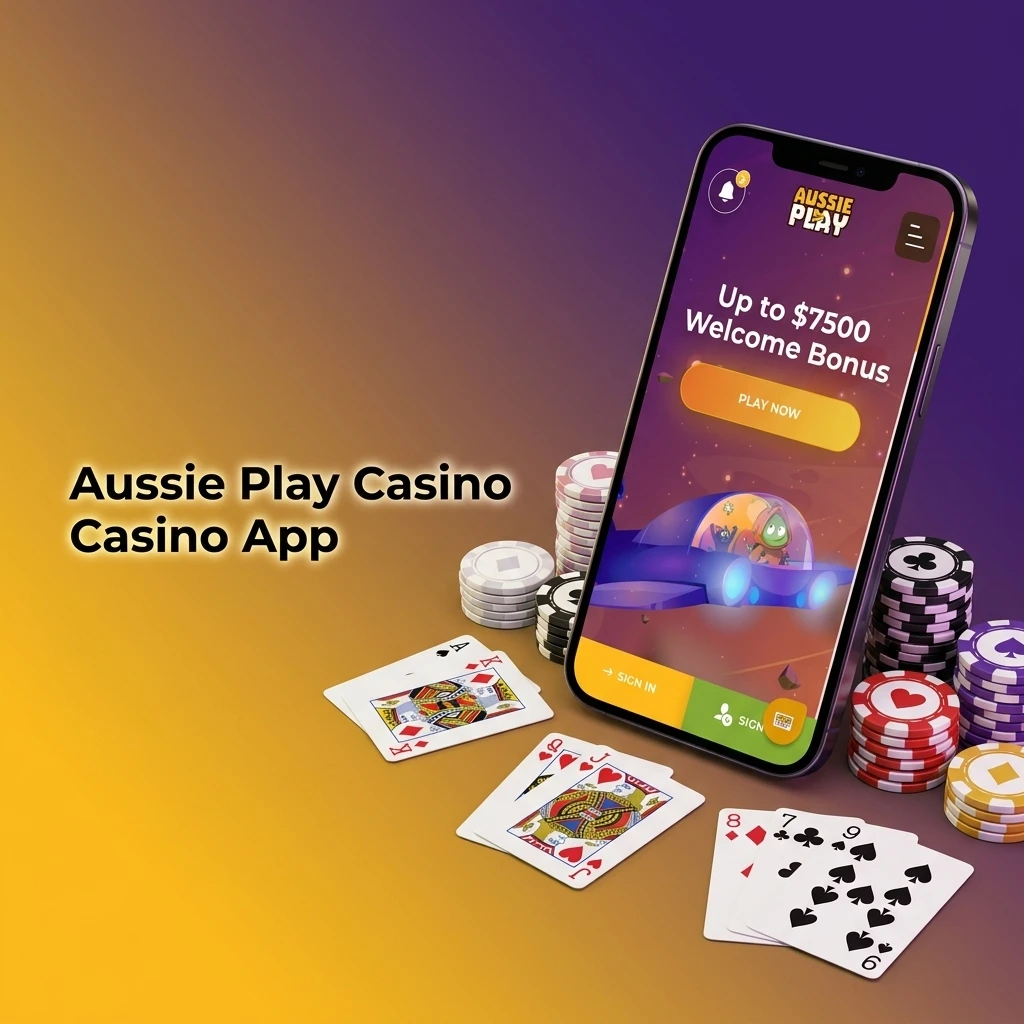 Aussie Play Casino app featuring slots, table games, live dealers, and bonuses from Pragmatic Play, Betsoft, and RTG