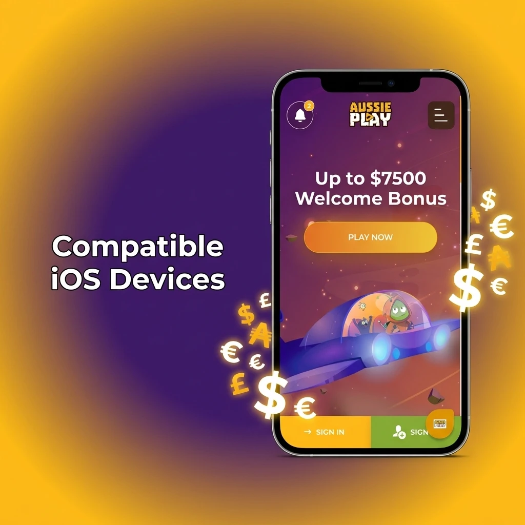 Aussie Play Casino app compatible iOS devices including iPhone X to 15 series and iPad Air and Pro models