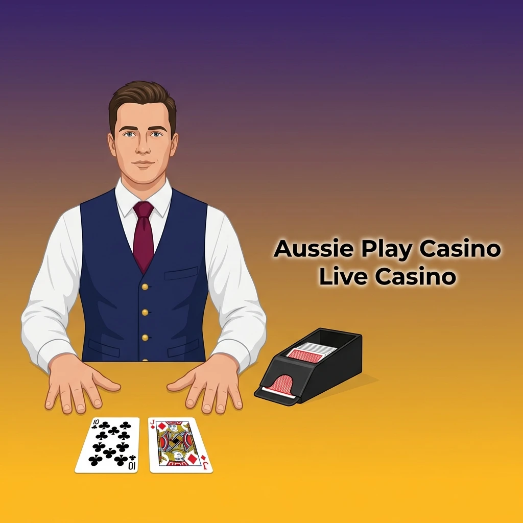 Professional live casino dealers streaming in HD at Aussie Play Casino with blackjack, roulette, and baccarat tables