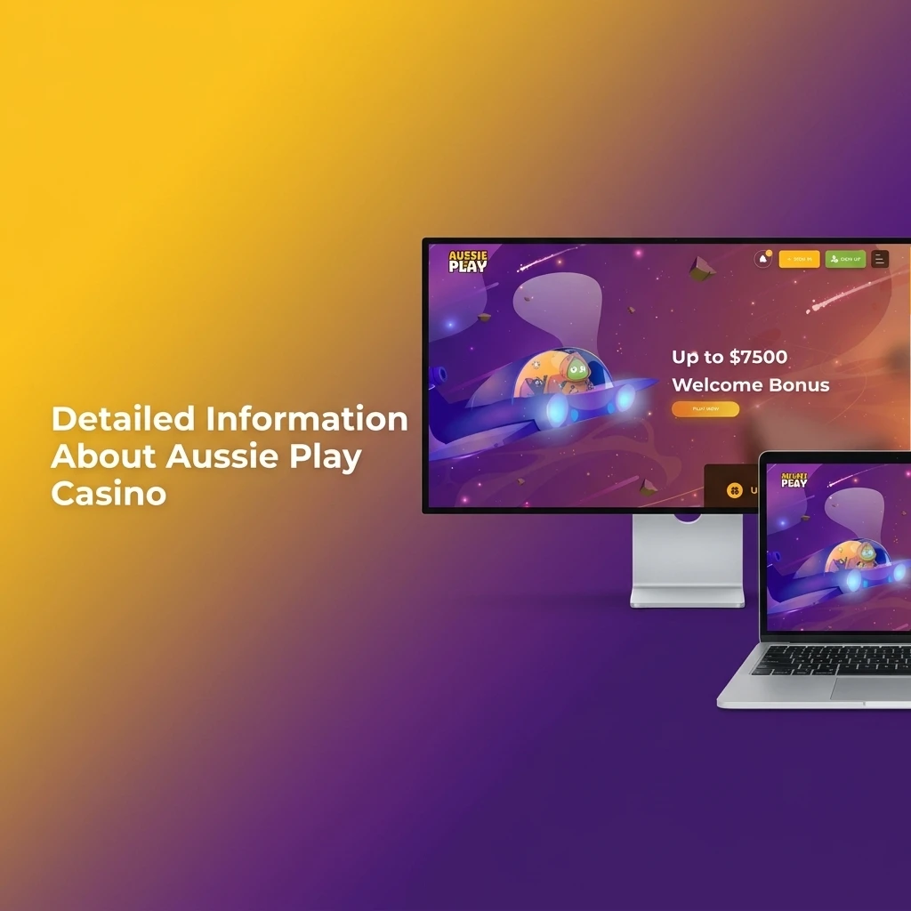 Aussie Play Casino platform overview showing sports betting, casino games, mobile app, and account security features