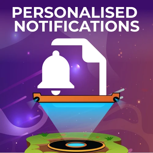 Use personalised push notifications to track updates on Aussie Play App.